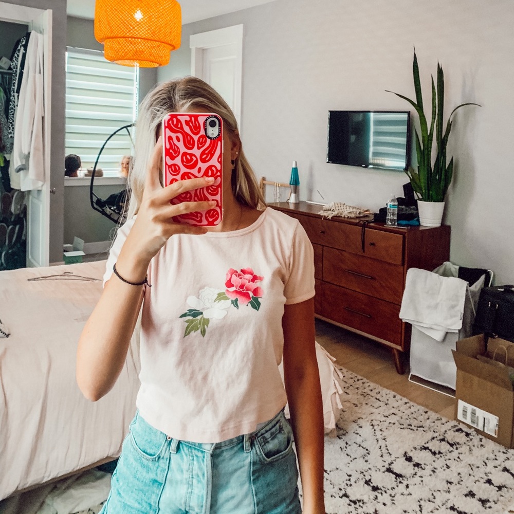 Urban outfitters pink flower top